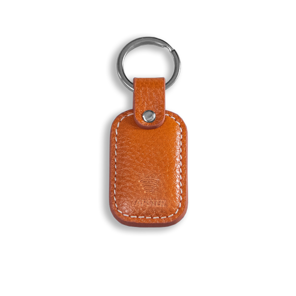  Brown Leather Keyring | Premium NFC Contactless Keychain  